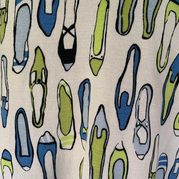 WORLD REPUBLIC Silk Blend Shoe Print Sweater Sz M - Picture 6 of 8